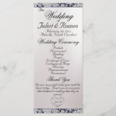 Ribbon & Glitzer auf Perl - Blue Wedding Programm (Vorderseite)