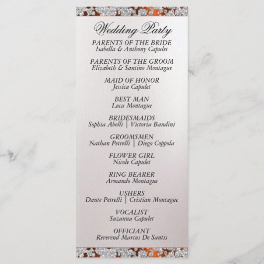 Ribbon & Glitzer auf Perle - Kupferhochzeitprogram Programm (Rückseite)