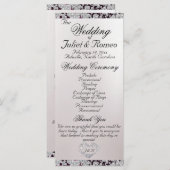 Ribbon & Glitzer auf Perle - Lila Hochzeit Programm (Vorne/Hinten)