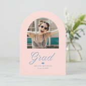 Ribbon Grad Arch Foto Abschluss Einladung (Stehend Vorderseite)