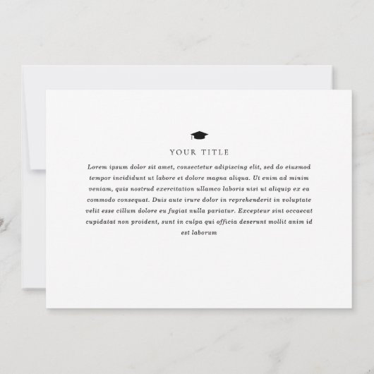 Ribbon Graduate Classic Foto Abschluss Ankündigung (Rückseite)