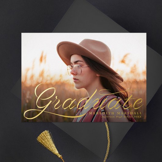 Ribbon Graduate Classic Foto Abschluss Folieneinladung