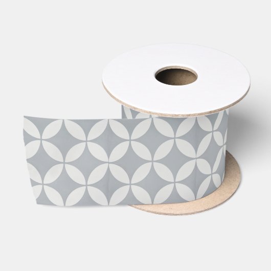 Ribbon - Graues Petalmuster Satinband (Spule)