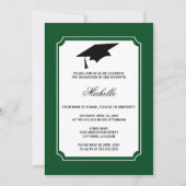 Ribbon Green School Colors Foto Abschluss Einladung (Rückseite)