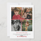 Ribbon Greenery Foto Weihnachtskarte Feiertagskarte (Rückseite)