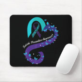 Ribbon Heart Butterfly Suicide Bewusstsein Mental Mousepad (Mit Mouse)