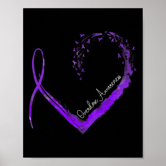 Ribbon Heart Overdose Awareness Poster (Vorne)