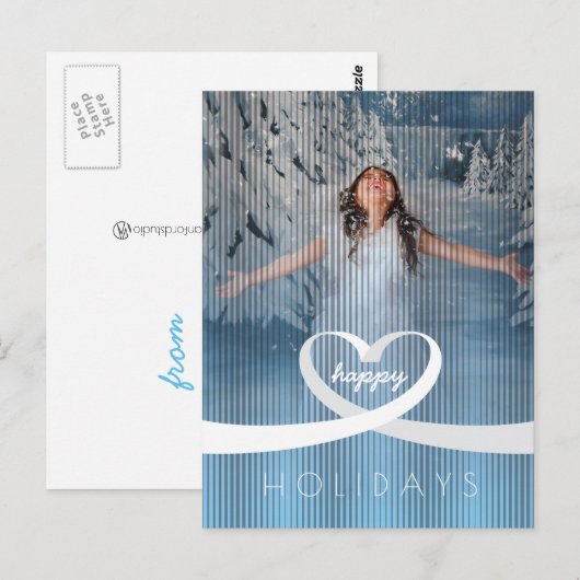 Ribbon Heart Postkarte (Vorne/Hinten)