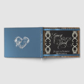 Ribbon & Herz Hochzeit - Blau Gästebuch (Voll)