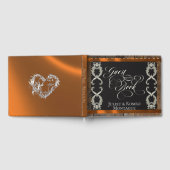 Ribbon & Herz Hochzeit - Kupfer Gästebuch (Voll)