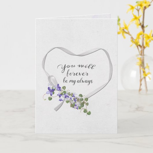 Ribbon Herz mit Ivy Bouquet Karte (Gelbe Blume)