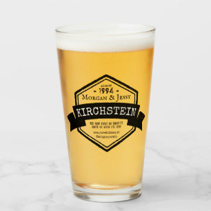 Ribbon-Hexagon-Logo anlässlich der Hochzeit von Vi Glas