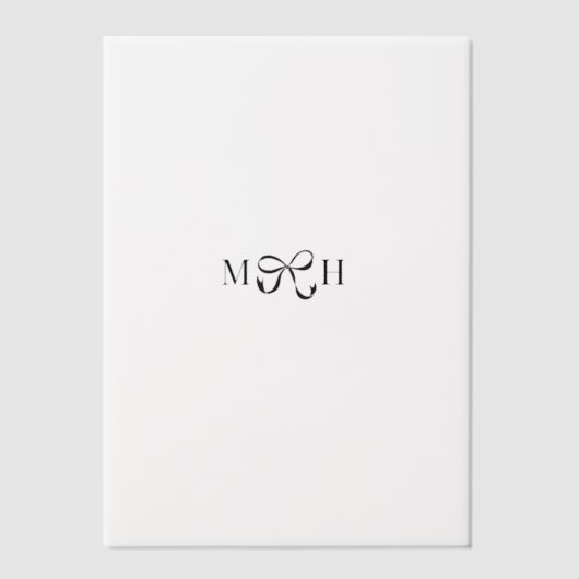 Ribbon-Initials Pergament Einladungen (Vorderseite)