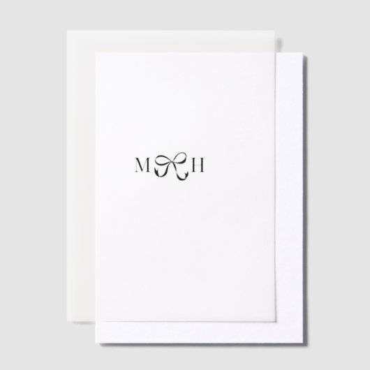 Ribbon-Initials Pergament Einladungen (Versetzt)
