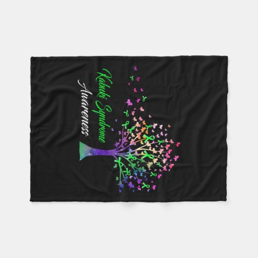 Ribbon Kabuki Syndrom Bewusstsein Fleecedecke (Vorderseite (Horizontal))