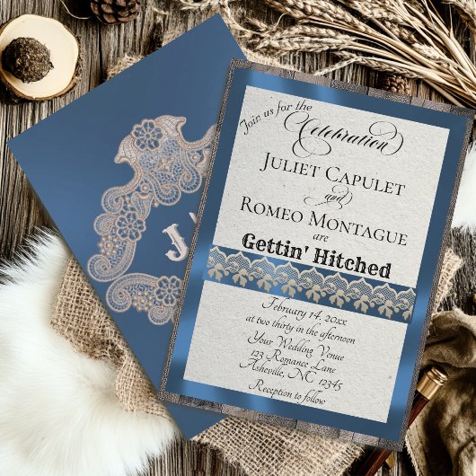 Ribbon & Lace Gettin' Hitched - Blau
