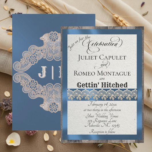 Ribbon & Lace Gettin' Hitched - Blau