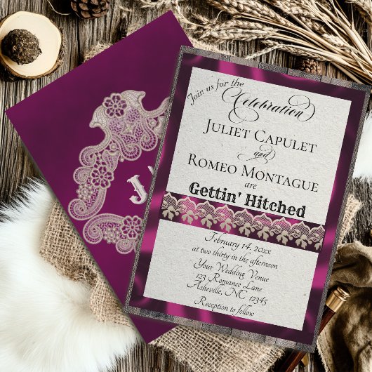 Ribbon & Lace Gettin' Hitched - Pflaume