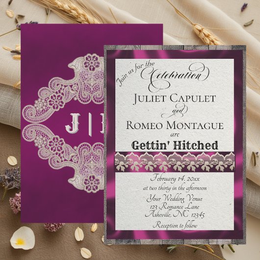 Ribbon & Lace Gettin' Hitched - Pflaume