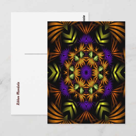 Ribbon Mandala Postkarte (Vorne/Hinten)