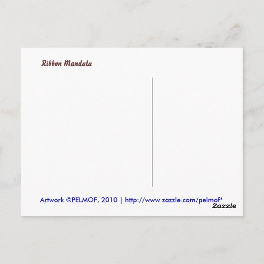 Ribbon Mandala Postkarte (Rückseite)