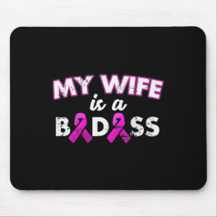 Ribbon meine Ehefrau ist ein schlechtes Brustkrebs Mousepad