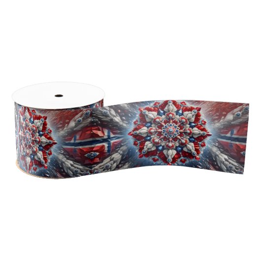 Ribbon mit norwegischen Farben Ripsband (Spule)