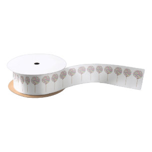 Ribbon mit rosa Wirbel-Lutscher - 1,5'' Satinband
