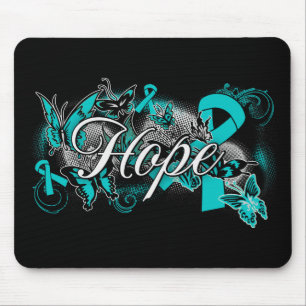 Ribbon Ovarian Cancer Garden Mousepad