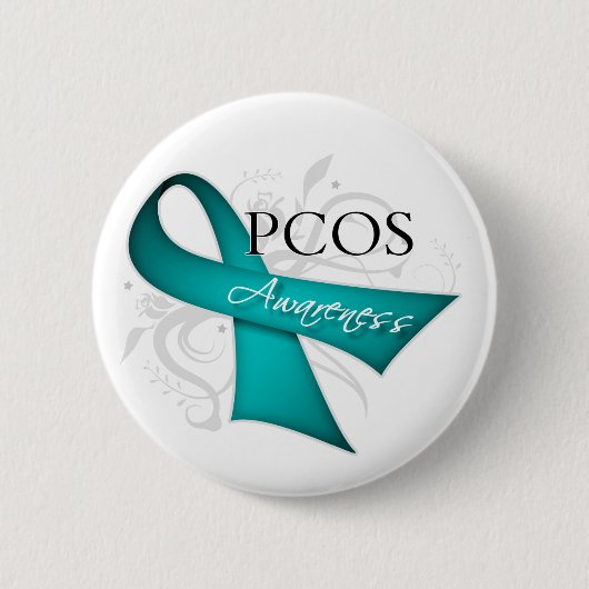 Ribbon-PCOS Awareness Button (Vorderseite)