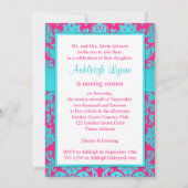 RIBBON Pink, Aqua 16. Geburtstag Einladung (Rückseite)