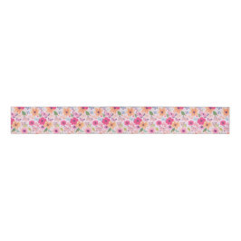 Ribbon Pink Blumengarten mit Schmetterlingen Ripsband