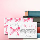Ribbon Pink Bows Baby Girl Books Baby Shooting Gam Begleitkarte