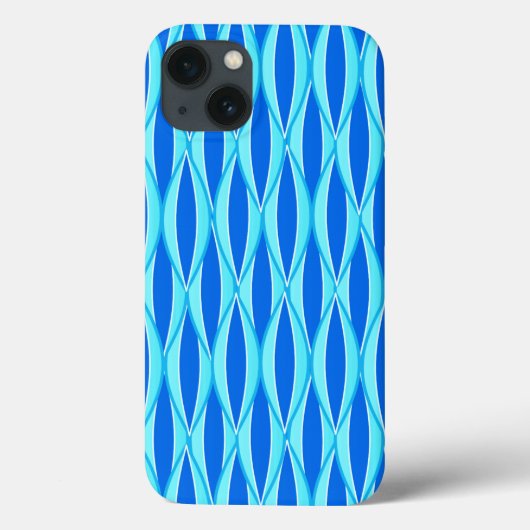 Ribbon Print Mitte des Jahrhunderts - Blautöne Case-Mate iPhone Hülle (Rückseite)