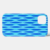Ribbon Print Mitte des Jahrhunderts - Blautöne Case-Mate iPhone Hülle (Rückseite (Horizontal))