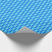 Ribbon Print Mitte des Jahrhunderts - Blautöne Geschenkpapier (Ecke)