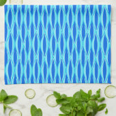 Ribbon Print Mitte des Jahrhunderts - Blautöne Geschirrtuch (Gefaltet)