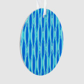Ribbon Print Mitte des Jahrhunderts - Blautöne Ornament (Vorderseite)