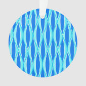 Ribbon Print Mitte des Jahrhunderts - Blautöne Ornament (Vorderseite)