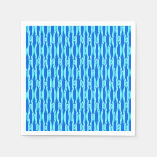 Ribbon Print Mitte des Jahrhunderts - Blautöne Serviette (Vorderseite)