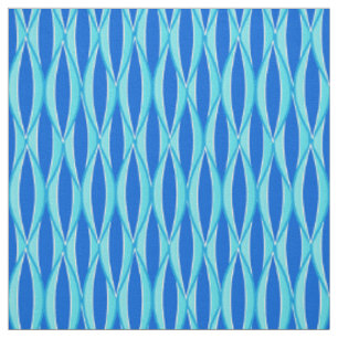 Ribbon Print Mitte des Jahrhunderts - Blautöne Stoff