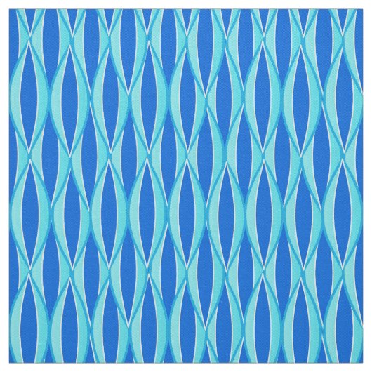 Ribbon Print Mitte des Jahrhunderts - Blautöne Stoff (Muster)