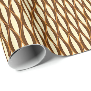 Ribbon-Print Mitte des Jahrhunderts - braun und cr Geschenkpapier