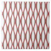 Ribbon Print Mitte des Jahrhunderts - grau, weiß, Fliese (Vorderseite)