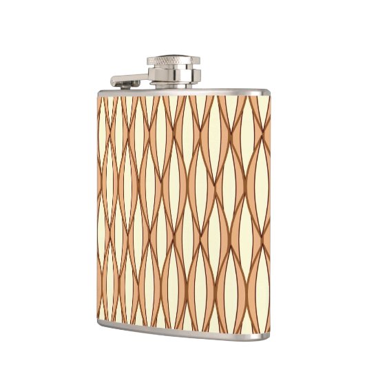 Ribbon Print Mitte des Jahrhunderts - Kamelbraun u Flachmann (Links)