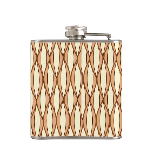 Ribbon Print Mitte des Jahrhunderts - Kamelbraun u Flachmann (Rückseite)