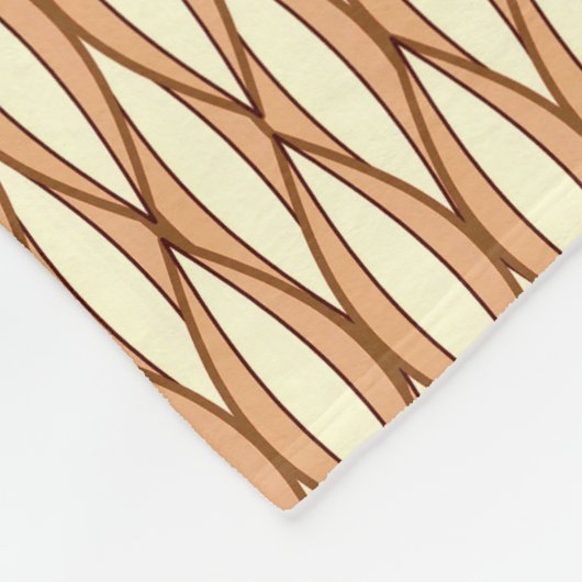 Ribbon Print Mitte des Jahrhunderts - Kamelbraun u Fleecedecke (Ecke)