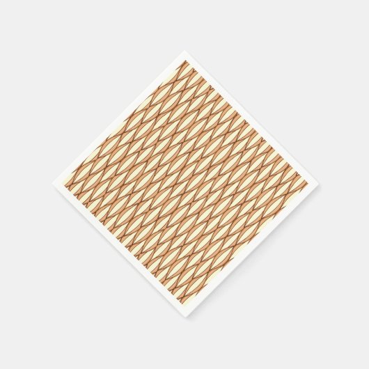 Ribbon Print Mitte des Jahrhunderts - Kamelbraun u Serviette (Ecke)