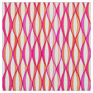 Ribbon Print Mitte des Jahrhunderts - Korallen und Stoff