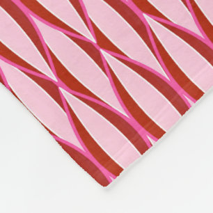 Ribbon Print Mitte des Jahrhunderts - Rosa und Bor Fleecedecke